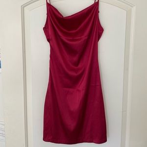 Red ‘silk’ dress